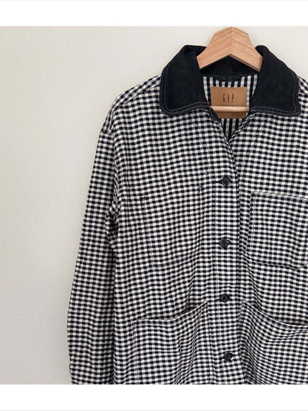 NWOT gap x dôen gingham denim jacket - Picture 4 of 4